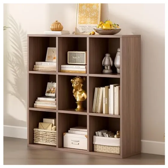 OSCHF Cube Storage Shelf Bookcase – Walnut