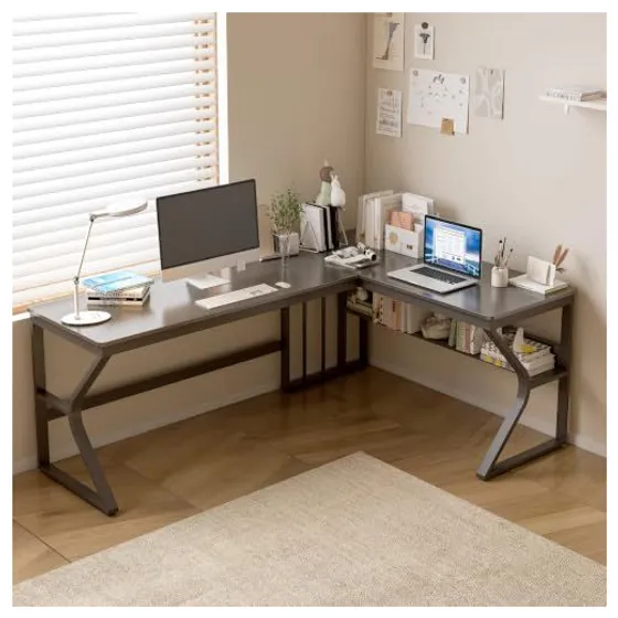 OSCHF L-Shaped Corner Desk – Black